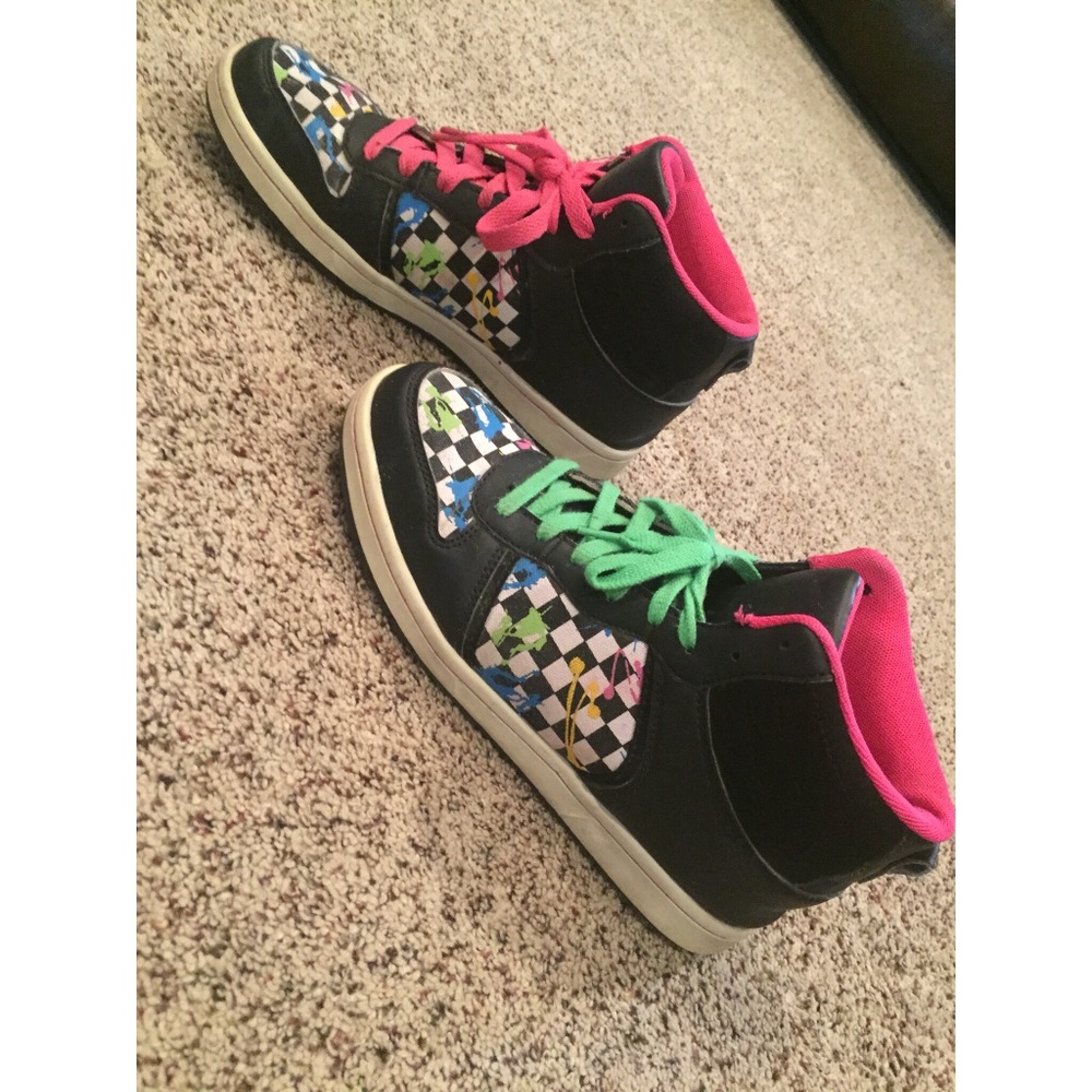 Colorful splatter paint shoes